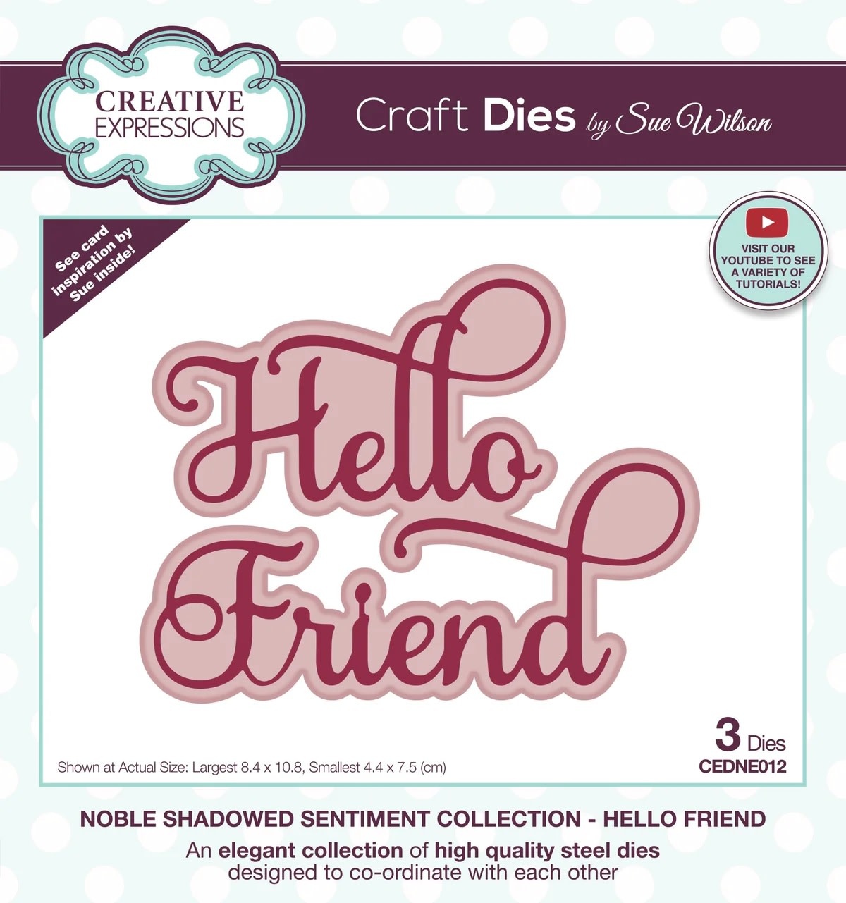 CREATIVE EXPRESSIONS CREATIVE EXPRESSIONS SUE WILSON NOBEL SHADOWED SENTIMENT COLLECTION - HELLO FRIEND DIE SET