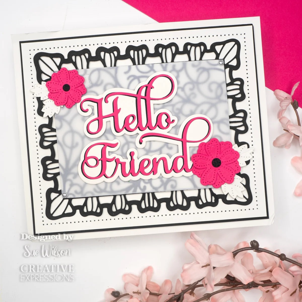 CREATIVE EXPRESSIONS CREATIVE EXPRESSIONS SUE WILSON NOBEL SHADOWED SENTIMENT COLLECTION - HELLO FRIEND DIE SET