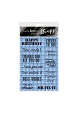 HUNKYDORY CRAFTS LTD. HUNKYDORY FOR THE LOVE OF STAMPS MANLY GREETINGS CLEAR STAMP SET