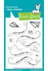 LAWN FAWN LAWN FAWN JUST PLANE AWESOME SENTIMENT TRAILS CLEAR STAMP SET