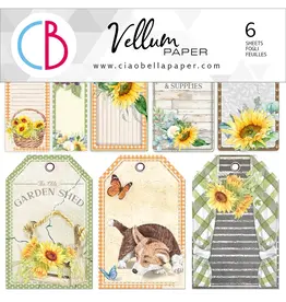 CIAO BELLA CIAO BELLA FARMHOUSE GARDEN 6x6 VELLUM PAPER 6 SHEETS