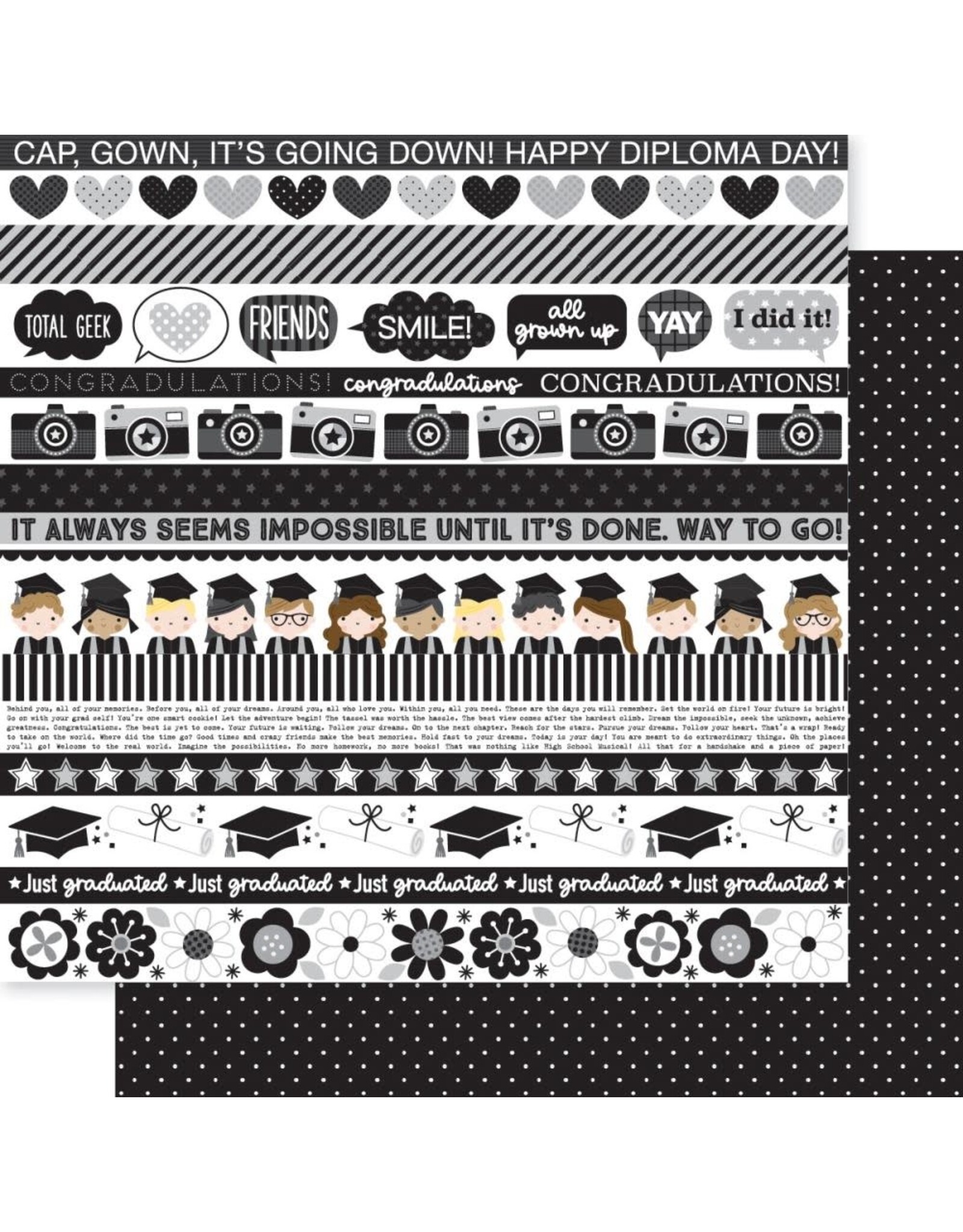 BELLA BLVD BELLA BLVD CAP & GOWN BORDERS 12x12 CARDSTOCK