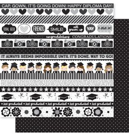 BELLA BLVD BELLA BLVD CAP & GOWN BORDERS 12x12 CARDSTOCK