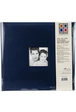 MBI MBI BLUE FASHION FABRIC POST-BOUND 12X12 ALBUM WITH WINDOW