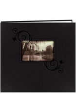 PIONEER PIONEER BLACK WITH FLORAL LEATHERETTE POST BOUND 12x12 ALBUM WITH WINDOW