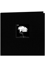 PIONEER PIONEER FABRIC MEMORY BOOK BLACK POST-BOUND 12"X12" ALBUM WITH WINDOW