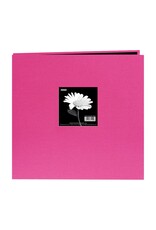 PIONEER PIONEER FABRIC MEMORY BOOK BRIGHT PINK POST-BOUND 12"X12" ALBUM WITH WINDOW