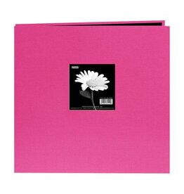 PIONEER PIONEER FABRIC MEMORY BOOK BRIGHT PINK POST-BOUND 12"X12" ALBUM WITH WINDOW