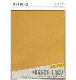 TONIC TONIC STUDIOS MIRROR CARD SATIN EFFECT HONEY GOLD 8.5X11 5 PK