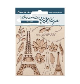 STAMPERIA STAMPERIA VICKY PAPAIOANNOU CREATE HAPPINESS OH LA LA! TOUR EIFFEL 5.5x5.5 LARGE DECORATIVE CHIPS