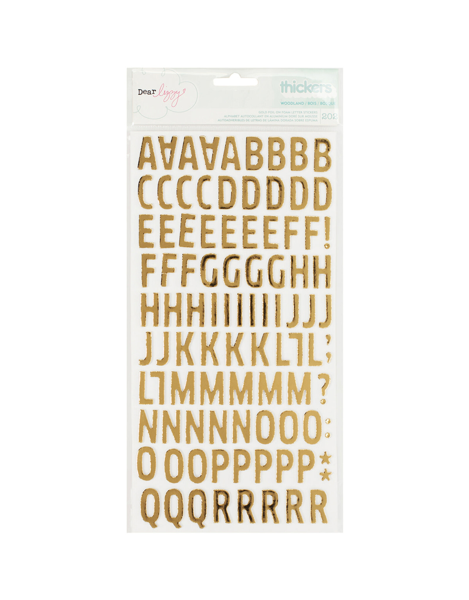 AMERICAN CRAFTS AMERICAN CRAFTS FINE & DANDY WOODLAND W/GOLD FOIL ALPHABET THICKERS
