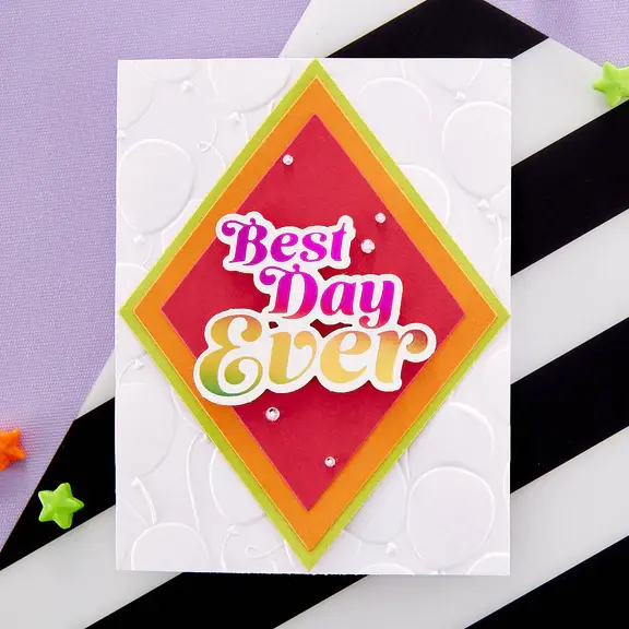 SPELLBINDERS SPELLBINDERS GLIMMERING BEST DAY HOT FOIL PLATE & DIE SET