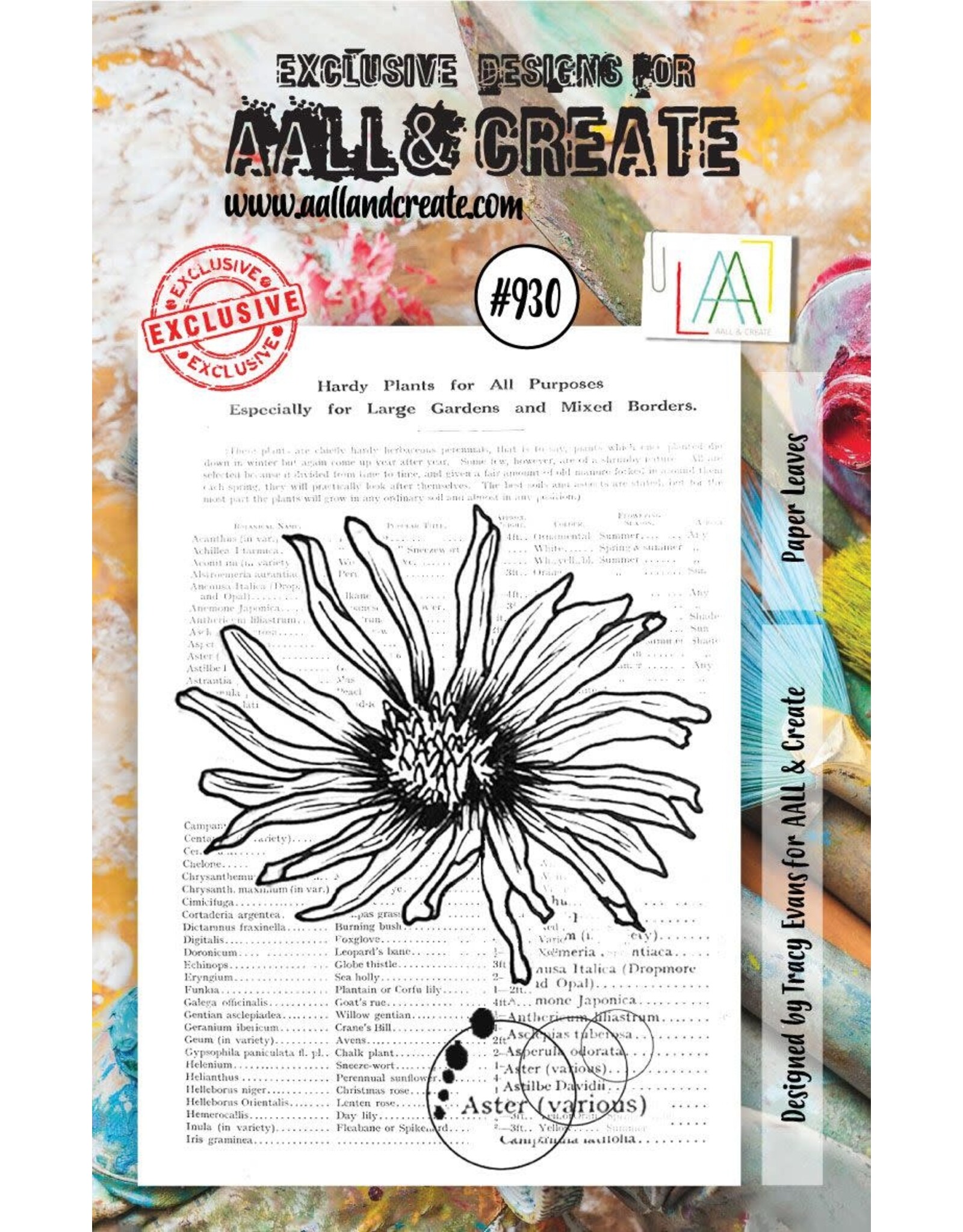 AALL & CREATE AALL & CREATE TRACY EVANS #930 PAPER LEAVES A7 ACRYLIC STAMP SET