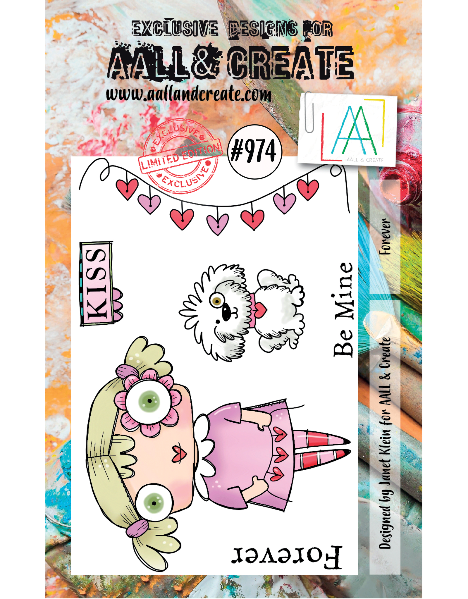 AALL & CREATE AALL & CREATE JANET KLEIN #974 FOREVER A7 ACRYLIC STAMP SET