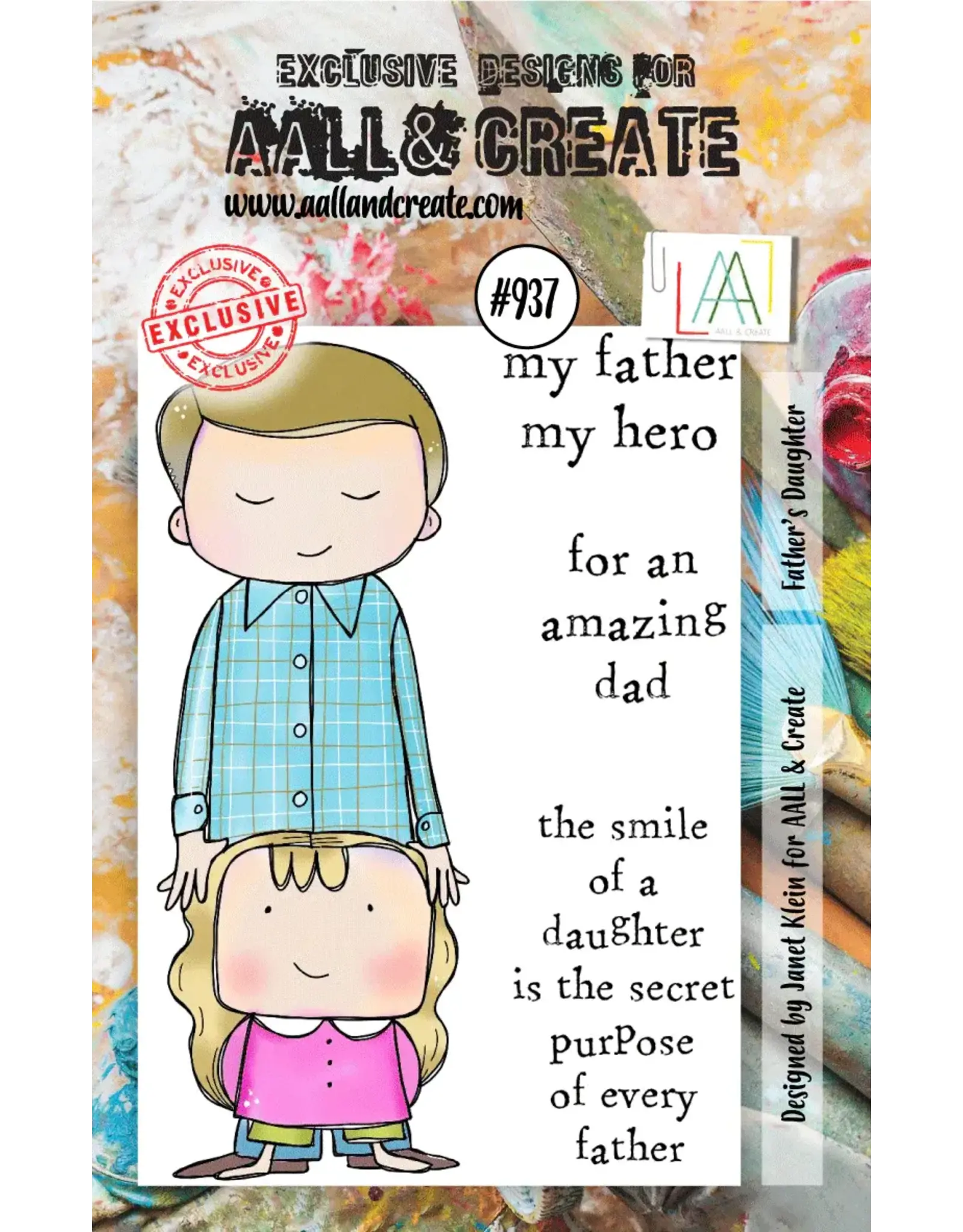 AALL & CREATE AALL & CREATE JANET KLEIN #937 FATHER'S DAUGHTER A7 ACRYLIC STAMP SET