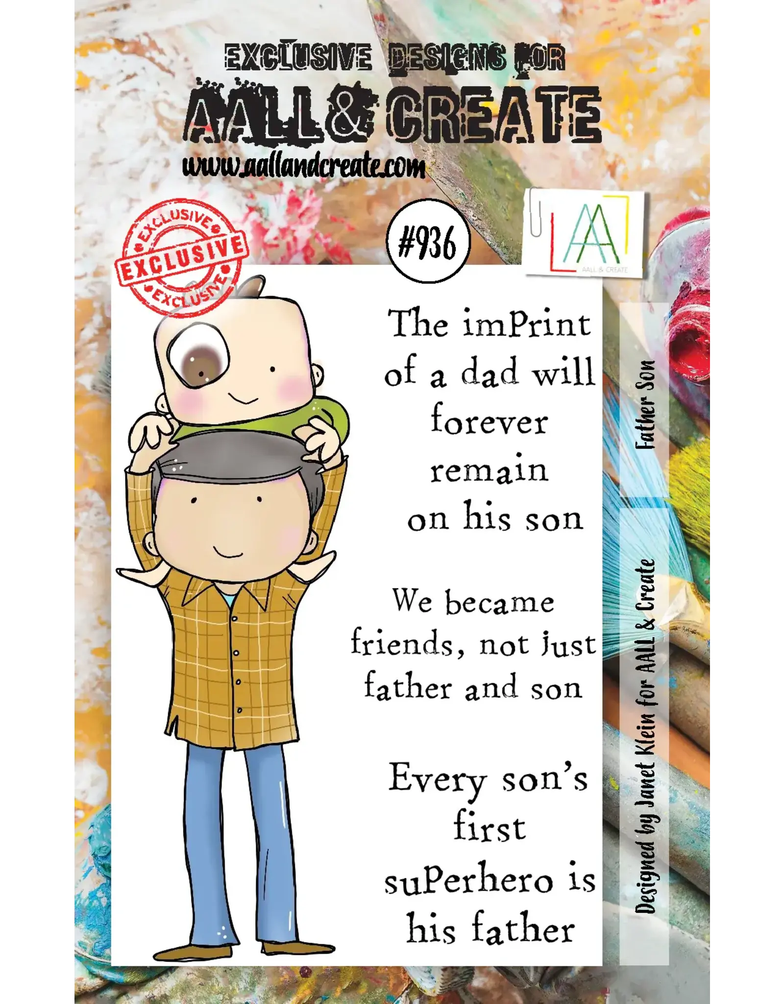 AALL & CREATE AALL & CREATE JANET KLEIN #936 FATHER SON A7 ACRYLIC STAMP SET