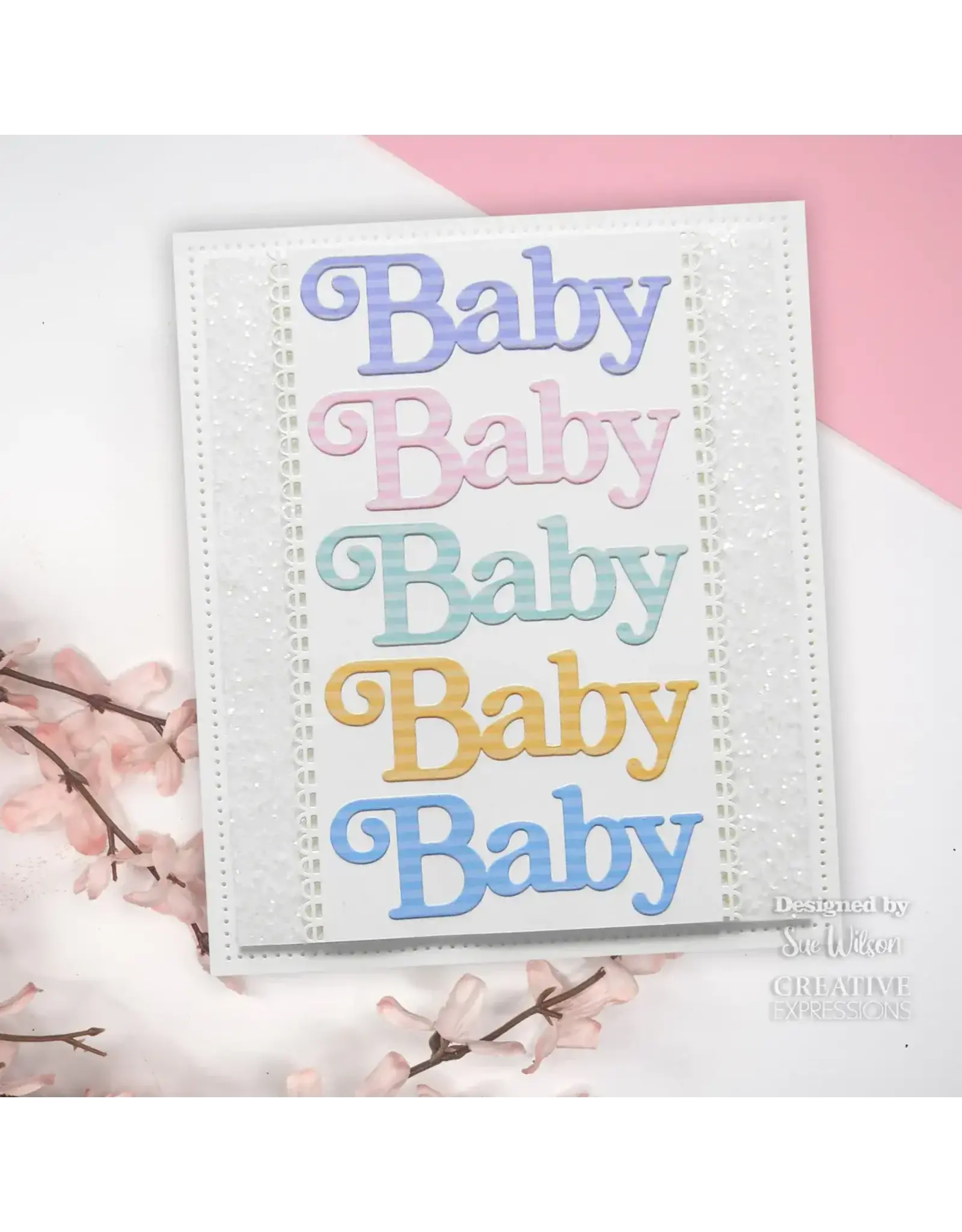 CREATIVE EXPRESSIONS CREATIVE EXPRESSIONS SUE WILSON NOBLE SHADOWED SENTIMENTS - BABY DIE SET