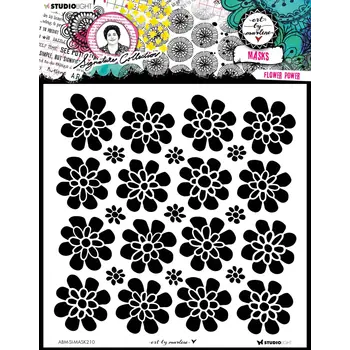 STUDIOLIGHT STUDIOLIGHT ART BY MARLENE SIGNATURE COLLECTION FLOWER POWER 8x8 MASKS STENCIL