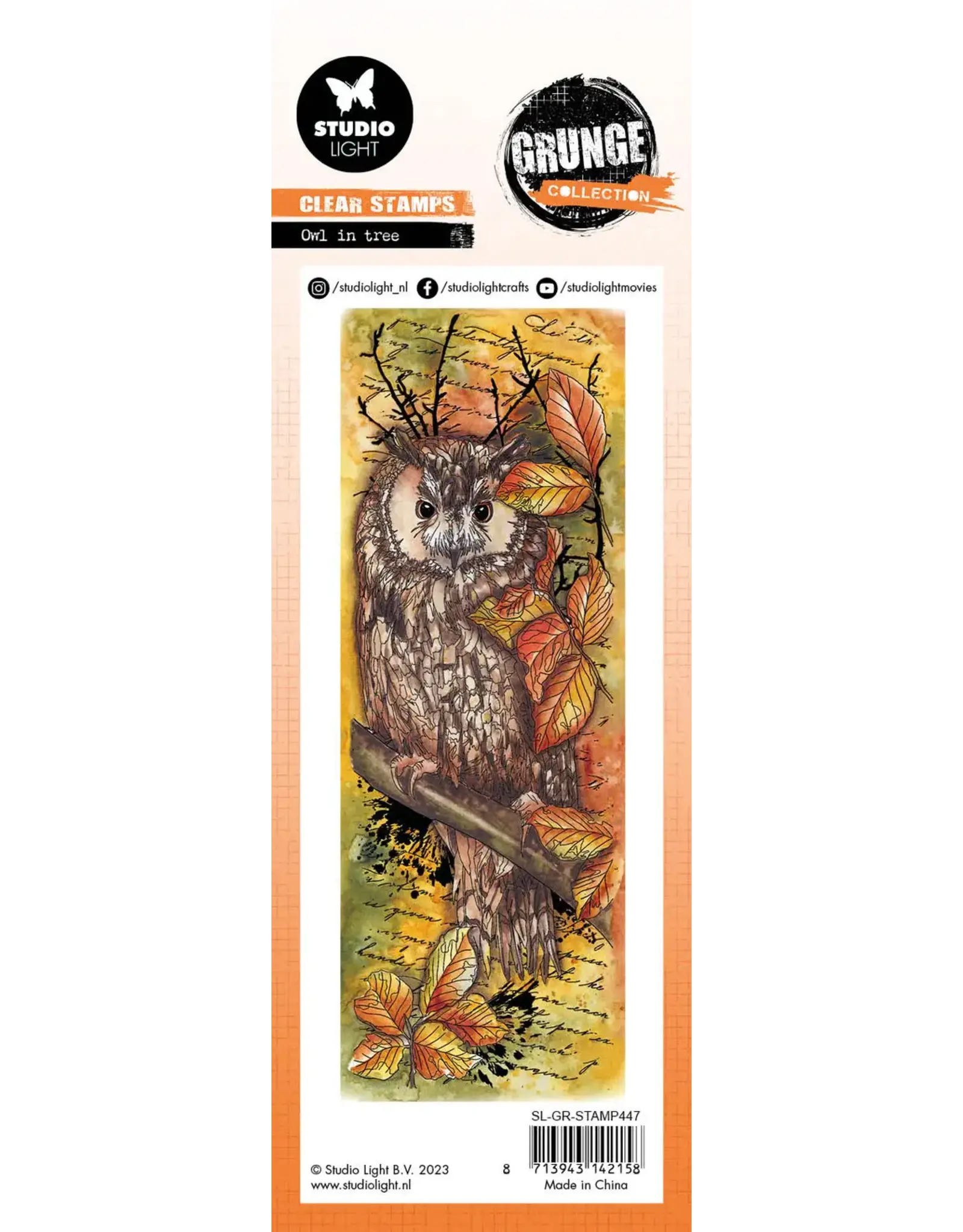 STUDIOLIGHT STUDIOLIGHT GRUNGE COLLECTION OWL IN TREE CLEAR STAMP