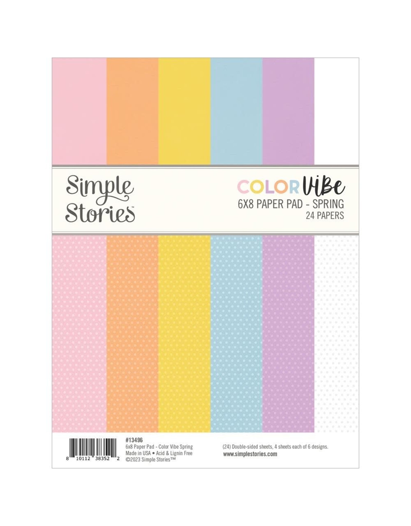 SIMPLE STORIES SIMPLE STORIES COLOR VIBE - SPRING 6x8 PAPER PAD 24 SHEETS