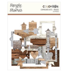 SIMPLE STORIES SIMPLE STORIES COLOR VIBE CHIPBOARD BITS - WOODS 120/PK