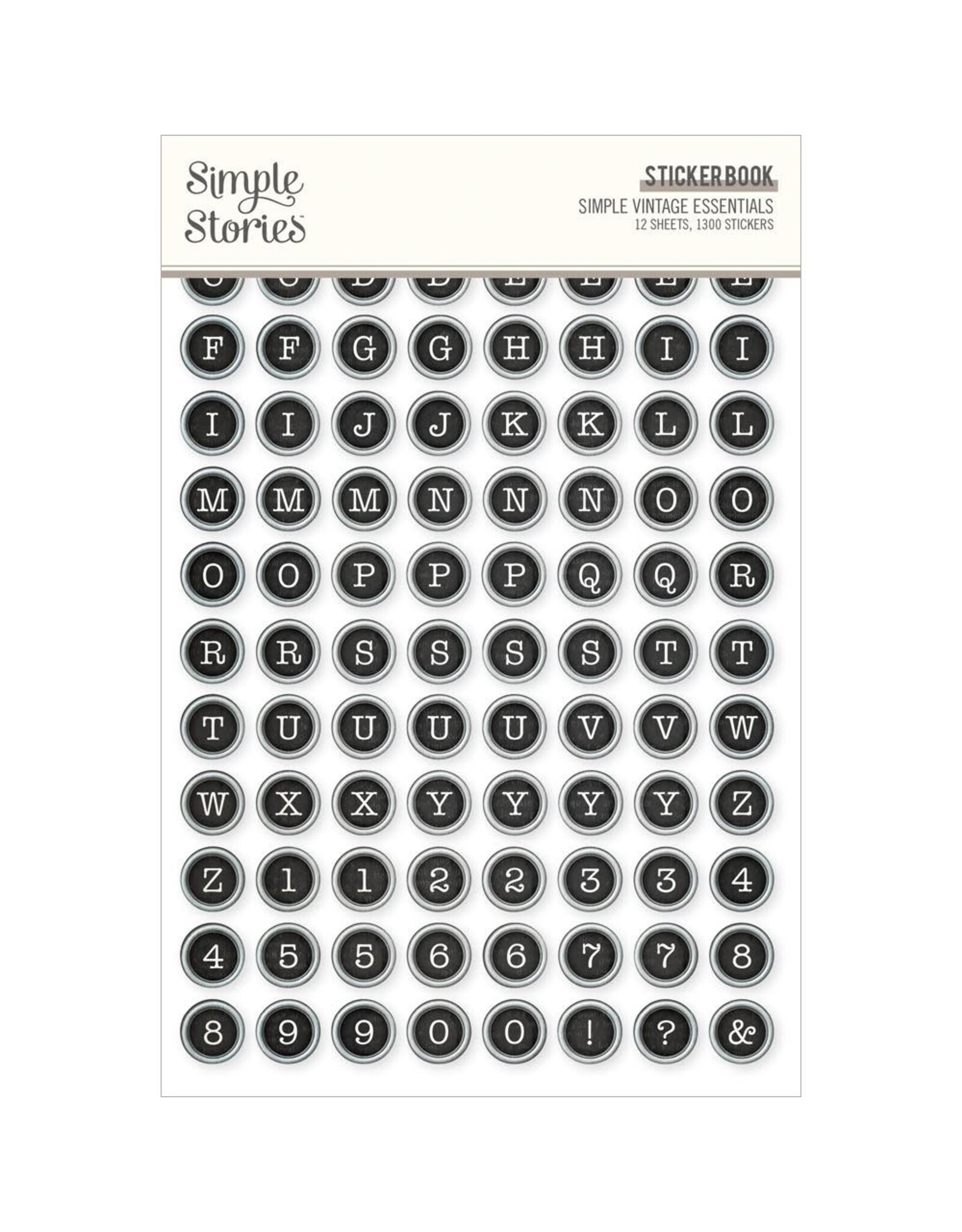 SIMPLE STORIES SIMPLE STORIES SIMPLE VINTAGE ESSENTIALS STICKER BOOK 12 SHEETS
