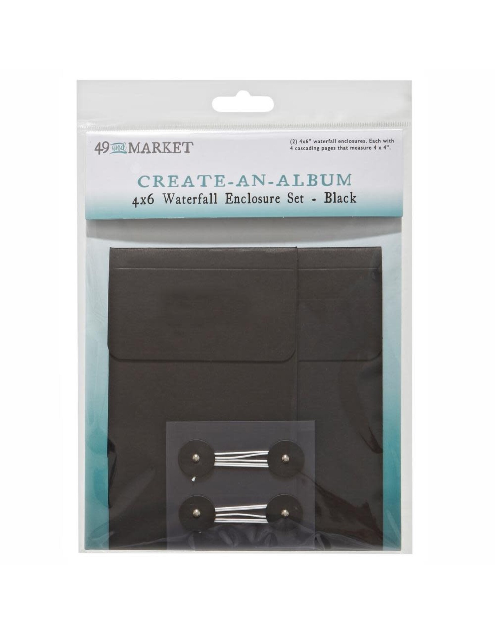 49 AND MARKET 49 AND MARKET CREATE-AN-ALBUM WATERFALL ENCLOSURE SET 4x6 BLACK