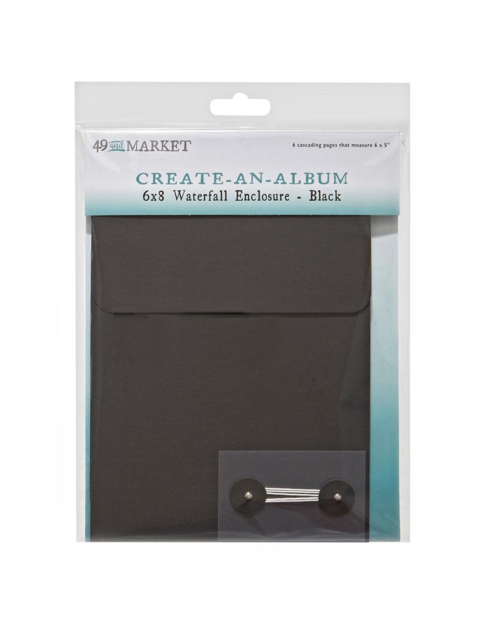 49 AND MARKET 49 AND MARKET CREATE-AN-ALBUM WATERFALL ENCLOSURE 6x8 BLACK