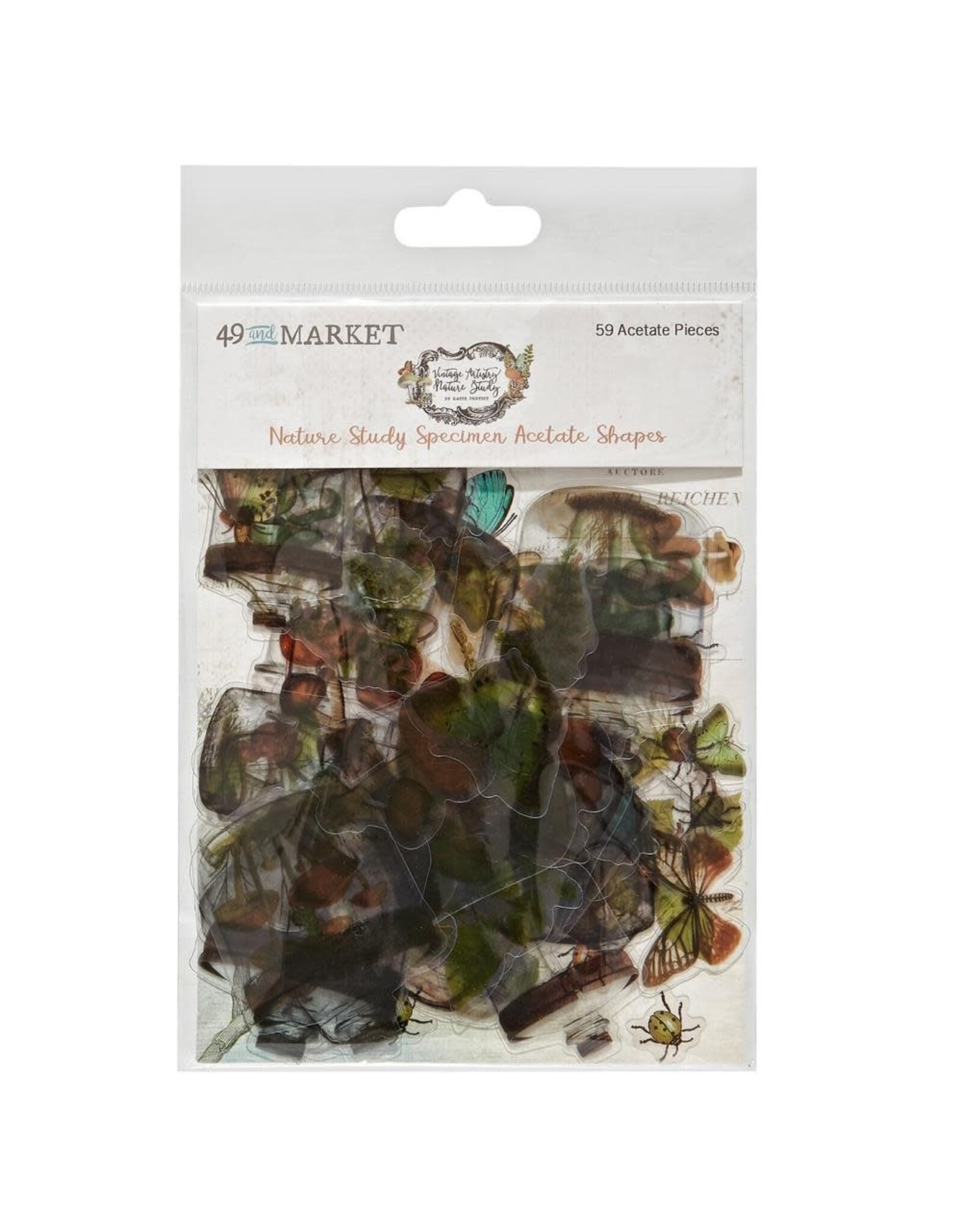 49 AND MARKET 49 AND MARKET VINTAGE ARTISTRY NATURE STUDY SPECIMEN ACETATE SHAPES 59 PIECES