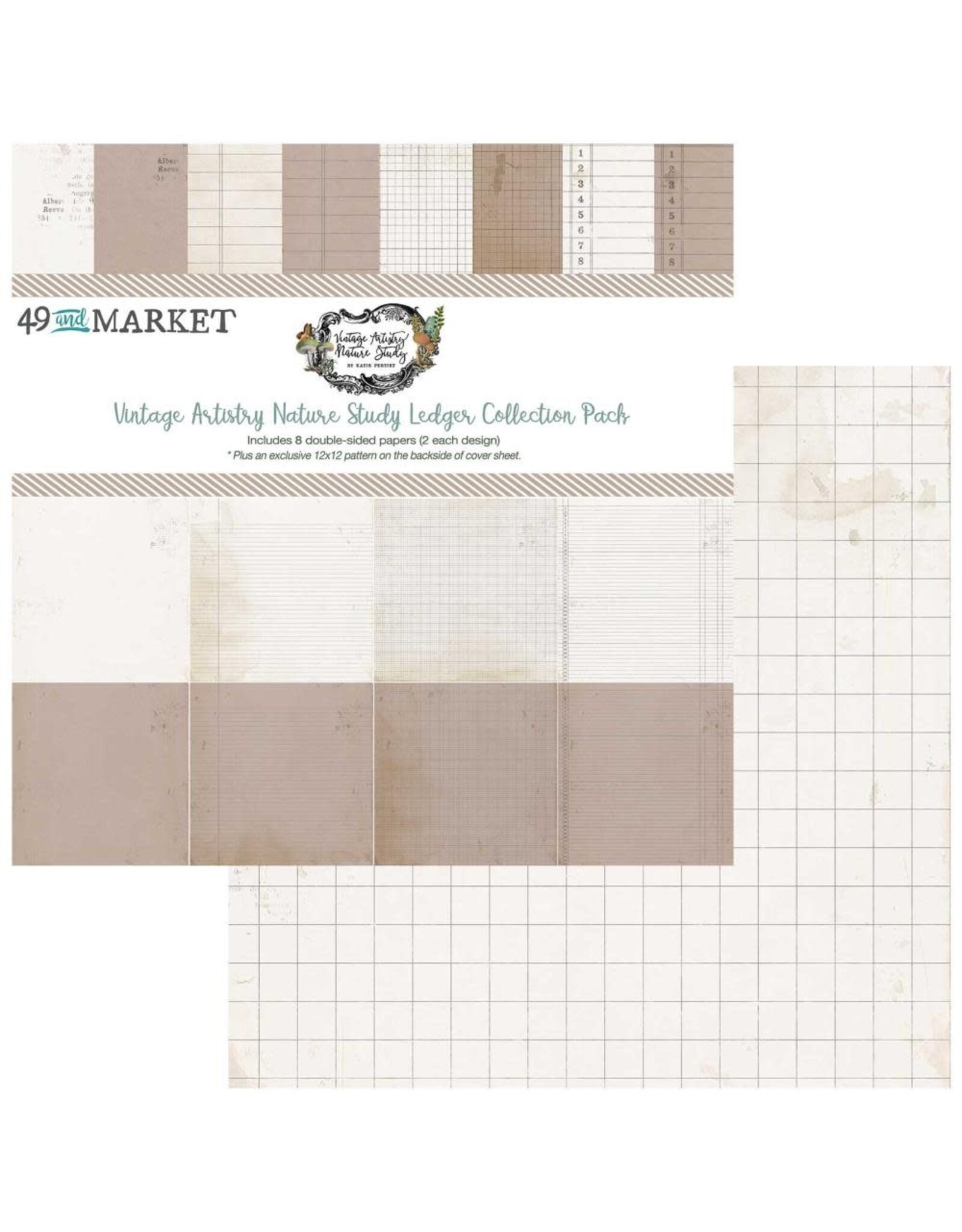 49 AND MARKET 49 AND MARKET VINTAGE ARTISTRY NATURE STUDY LEDGER 12x12 COLLECTION PACK