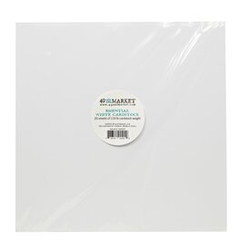 49 AND MARKET 49 AND MARKET ESSENTIAL WHITE 12x12 CARDSTOCK 20/PK