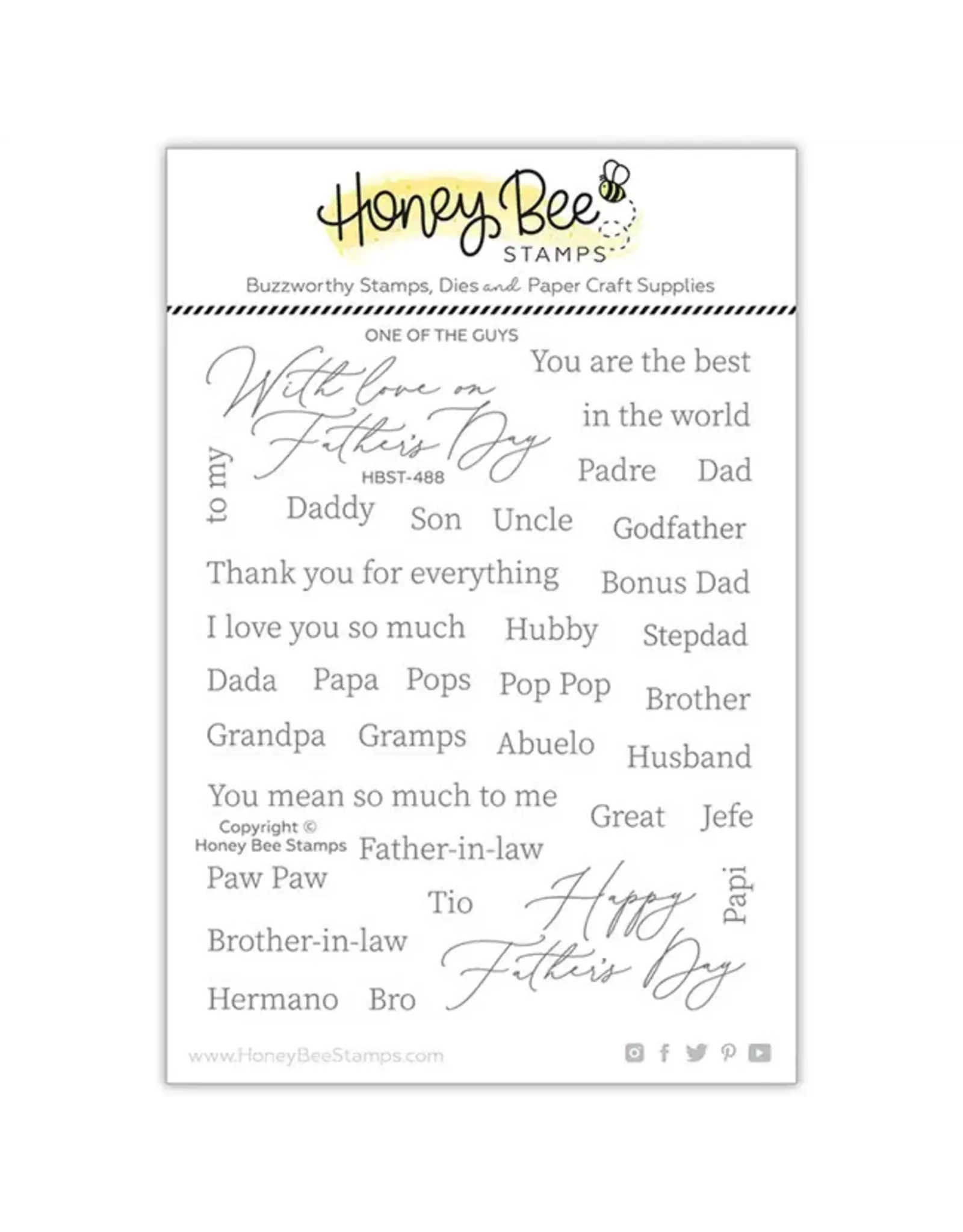 HONEY BEE HONEY BEE STAMPS ONE OF THE GUYS CLEAR STAMP SET