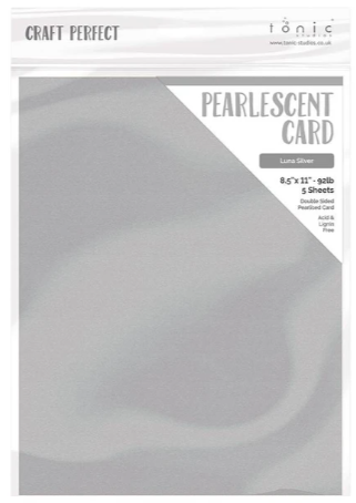 TONIC TONIC STUDIOS PEARLESCENT CARD LUNA SILVER 8.5X11 5PK