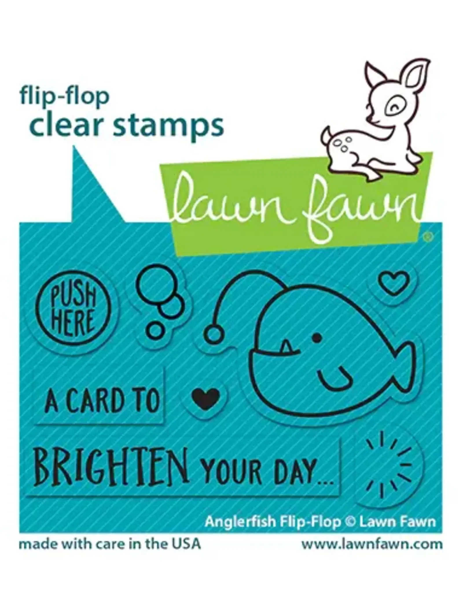 LAWN FAWN LAWN FAWN ANGLER FISH FLIP-FLOP CLEAR STAMP SET