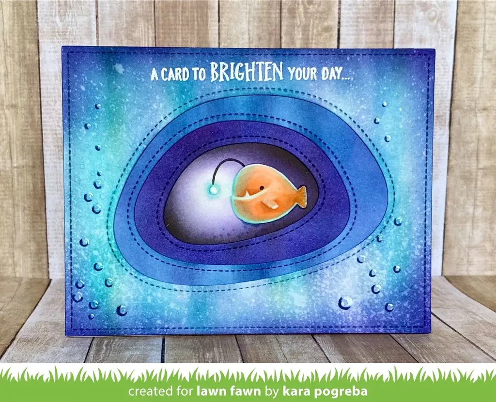 LAWN FAWN LAWN FAWN ANGLER FISH FLIP-FLOP CLEAR STAMP SET