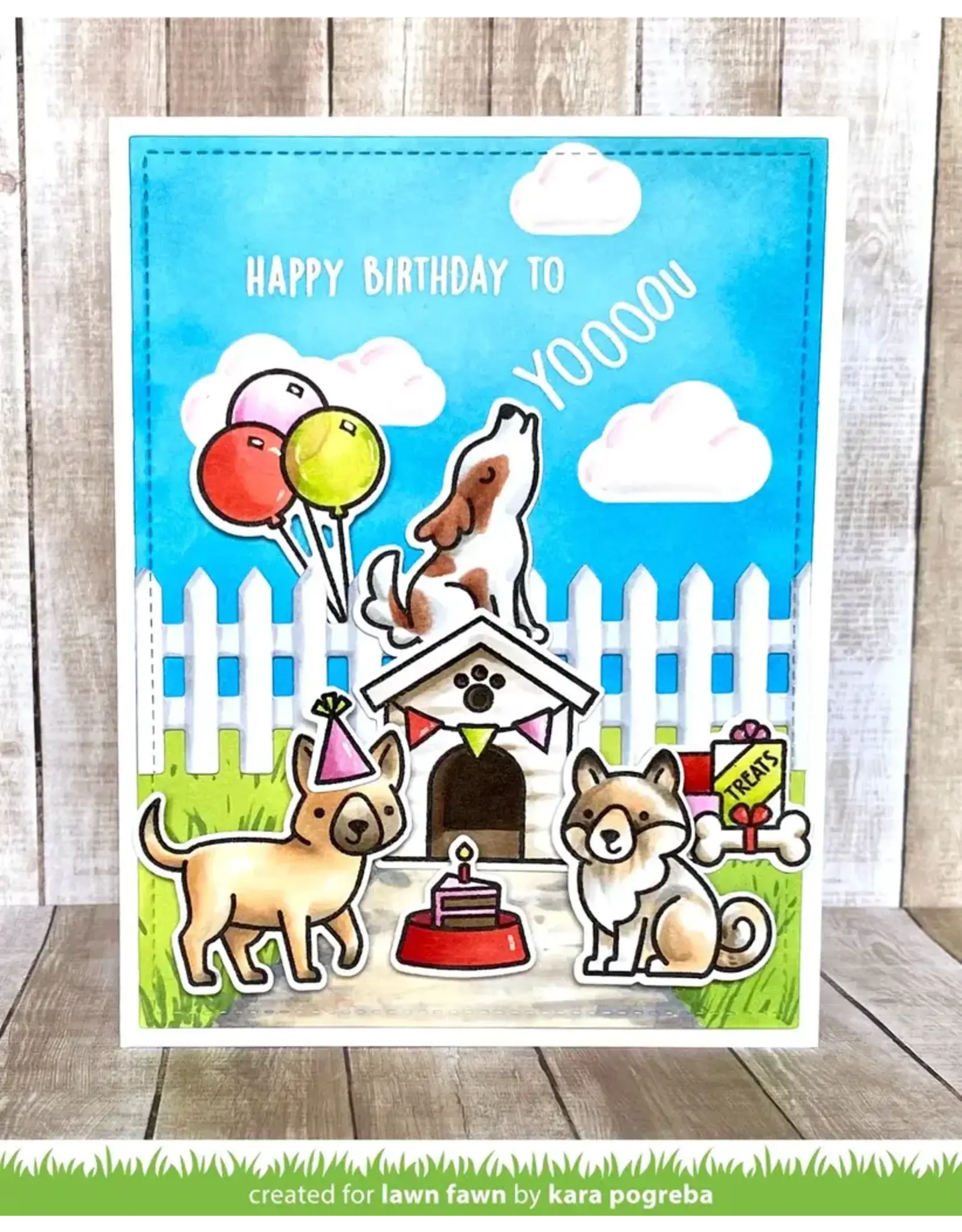 LAWN FAWN LAWN FAWN YAPPY BIRTHDAY CLEAR STAMP SET