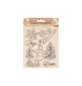 STAMPERIA STAMPERIA ROMANTIC COLLECTION HOME FOR THE HOLIDAYS SNOWFLAKES CLEAR STAMP SET