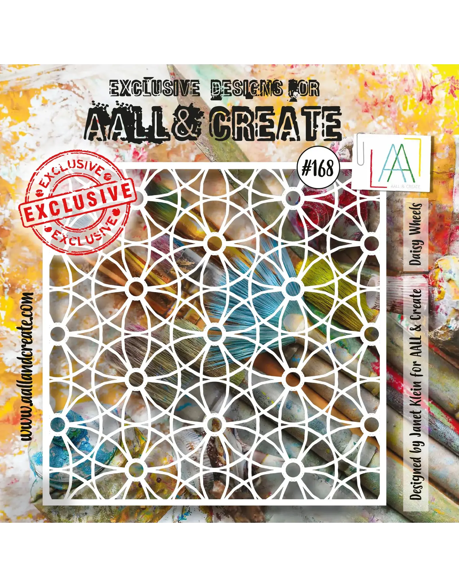AALL & CREATE AALL & CREATE JANET KLEIN #168 DAISY WHEELS 6x6 STENCIL