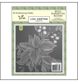 LISA HORTON CRAFTS LISA HORTON CRAFTS BOLD POINSETTIA BLOOM 6x6 3D EMBOSSING FOLDER AND DIE SET
