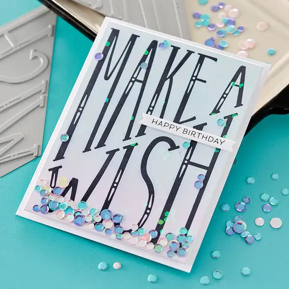 SPELLBINDERS SPELLBINDERS BETTERPRESS DIAGONAL MAKE A WISH PRESS PLATE