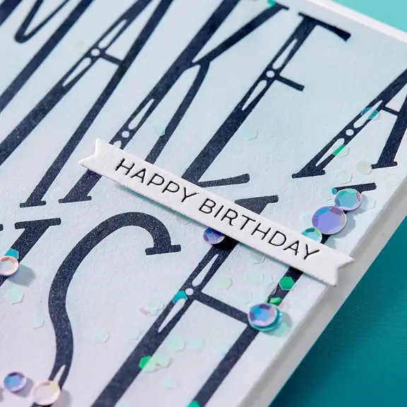 SPELLBINDERS SPELLBINDERS BETTERPRESS DIAGONAL MAKE A WISH PRESS PLATE