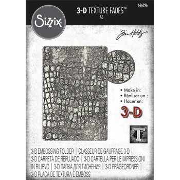 SIZZIX SIZZIX TIM HOLTZ 3D TEXTURE FADES REPTILE A6 EMBOSSING FOLDER