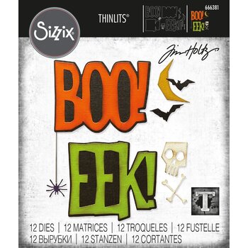 SIZZIX SIZZIX TIM HOLTZ THINLITS BIG FRIGHTS DIE SET 12/PK