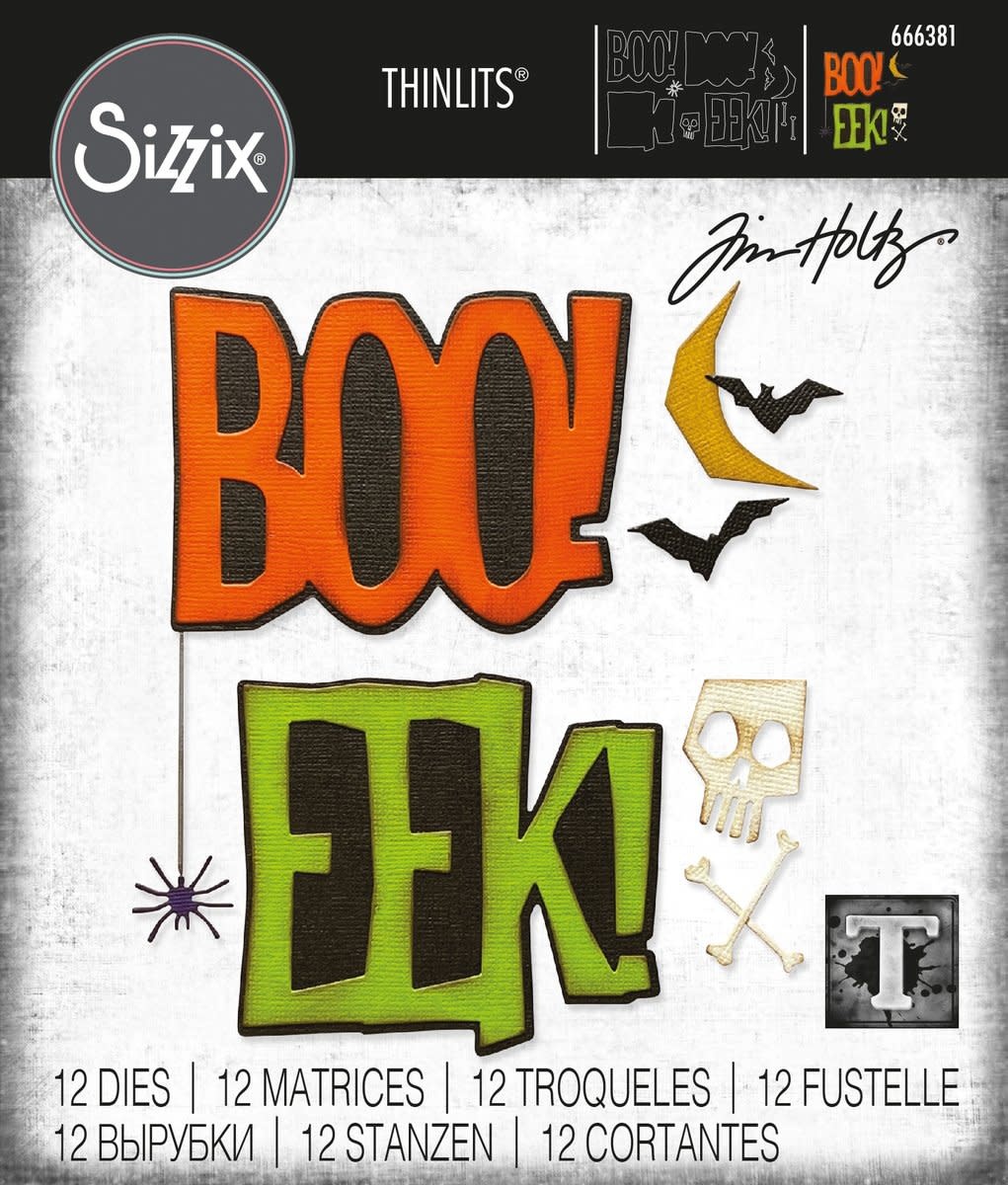SIZZIX SIZZIX TIM HOLTZ THINLITS BIG FRIGHTS DIE SET 12/PK