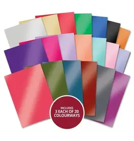 HUNKYDORY CRAFTS LTD. HUNKYDORY COLOUR ASSORTMENT MIRRI MATS ESSENTIAL LITTLE BOOK  A6 MIRRICARDS 60 SHEETS
