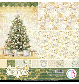 CIAO BELLA CIAO BELLA SPARKLING CHRISTMAS PATTERNS PAD 12"x12" 8 DOUBLE-SIDED PAPERS