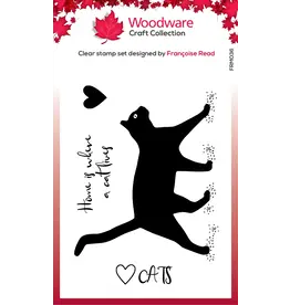 WOODWARE CRAFT COLLECTION WOODWARE CRAFT COLLECTION FRANCOISE READ CAT SILHOUETTE CLEAR STAMP SET