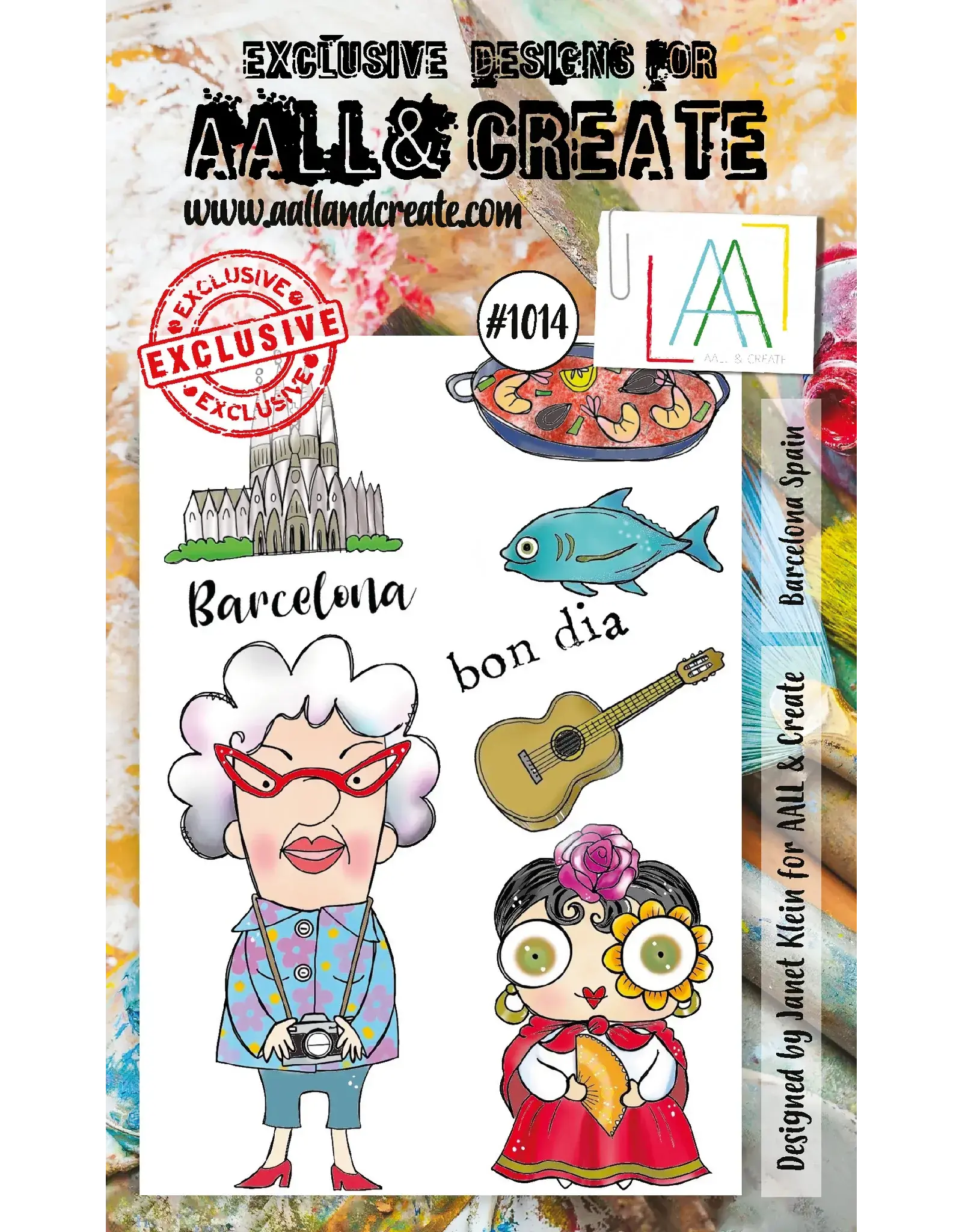 AALL & CREATE AALL & CREATE JANET KLEIN #1014 BARCELONA SPAIN A6 CLEAR STAMP SET