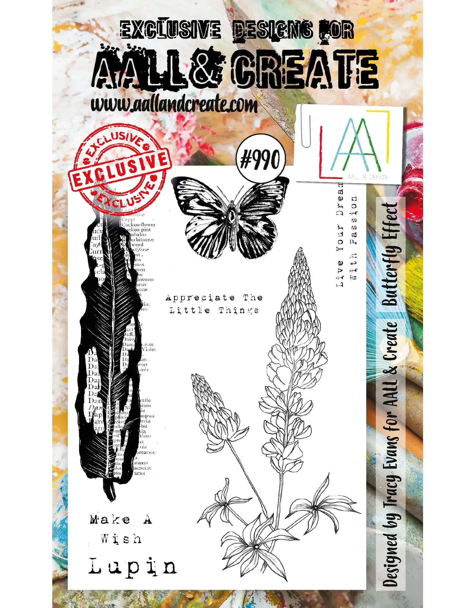 AALL & CREATE AALL & CREATE TRACY EVANS #990 BUTTERFLY EFFECT A6 CLEAR STAMP SET