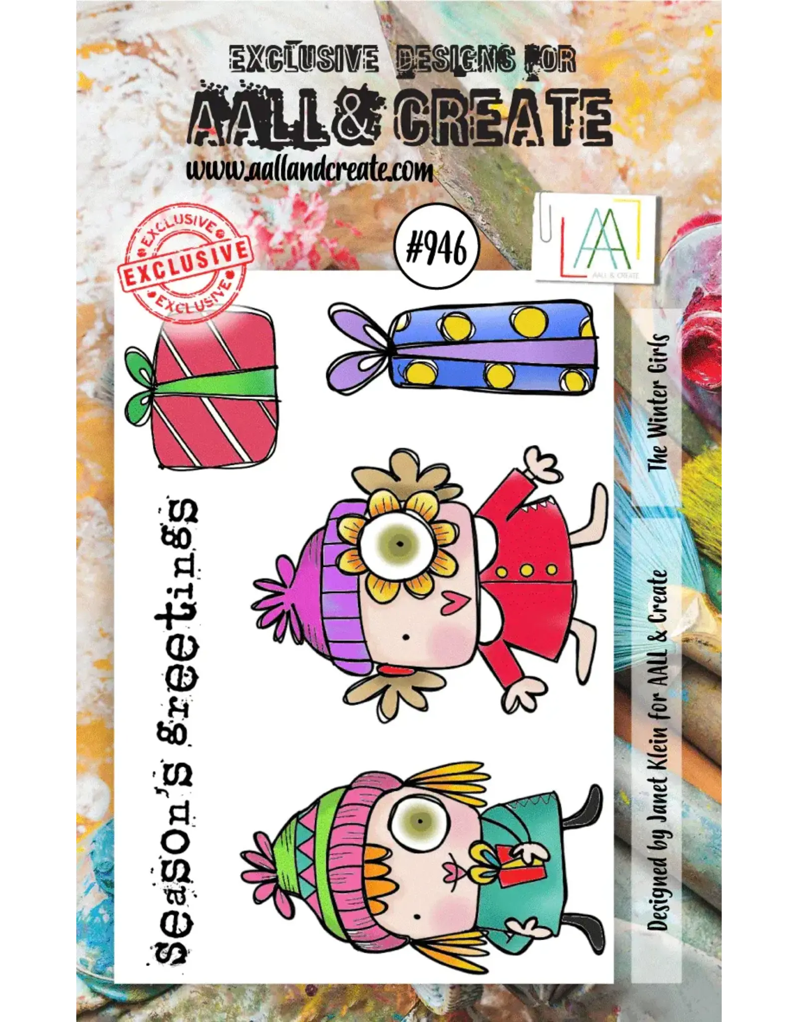 AALL & CREATE AALL & CREATE JANET KLEIN #946 THE WINTER GIRLS A7 CLEAR STAMP SET